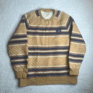 L.L.Bean Bean's Quilted Crewneck Sweatshirt men's striped 521066 L